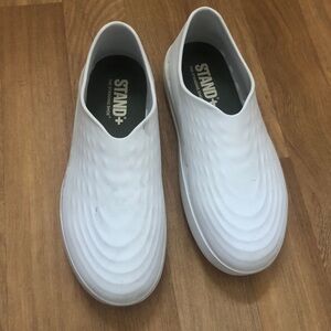 STAND+ Men's White Slip-On Shoes